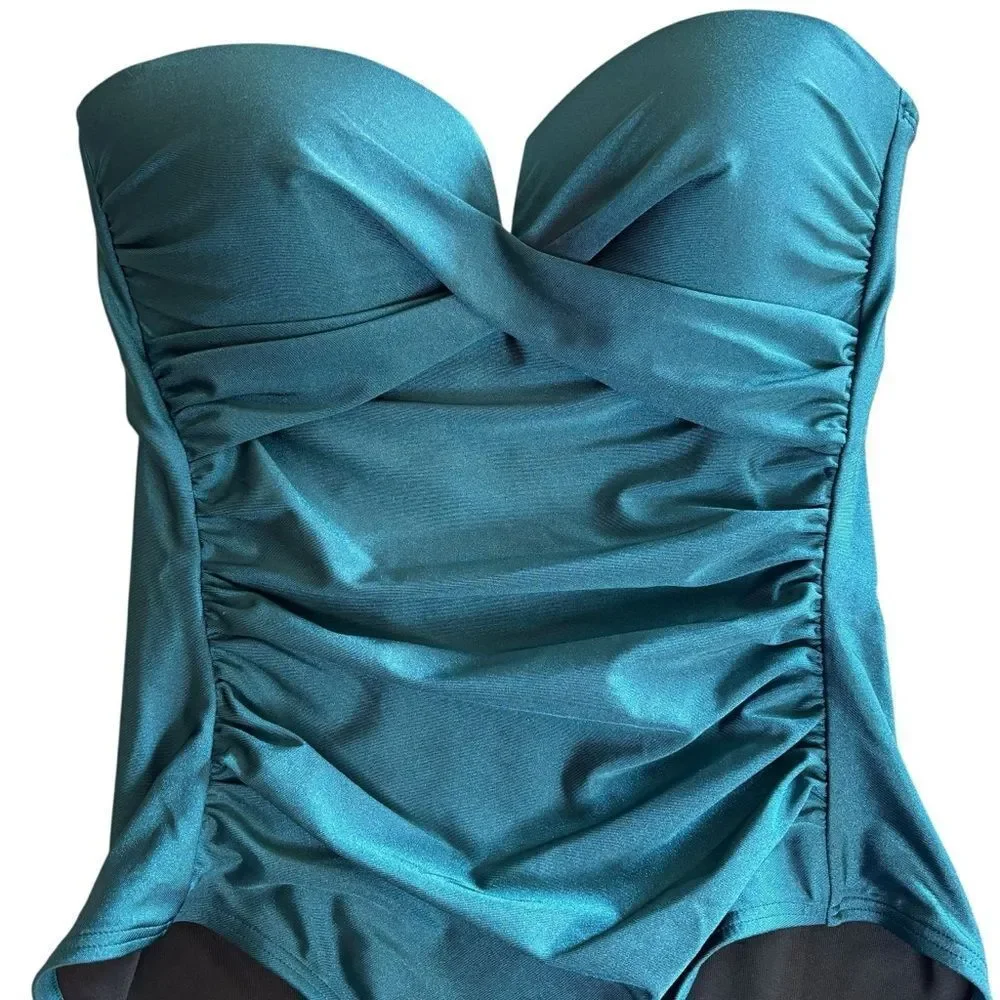 Calvin-klein Women's Green and Blue Swimsuit-one-piece